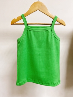 Pronta entrega - regata alça kids canelada hortelã - comprar online