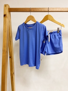 Pronta entrega - Conjunto Camiseta manga curta + shorts boxer Blue - You Boy Kids