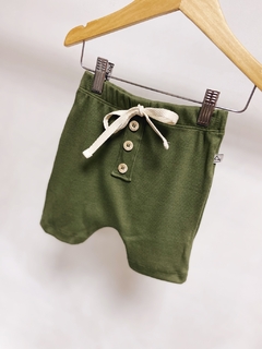 Pronta entrega - Bermuda Saruel botões kids canelado verde cactus - You Boy Kids