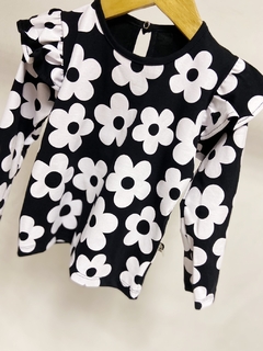 Pronta entrega - blusa manga longa babado flowers - You Boy Kids