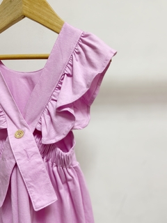 Pronta entrega - Vestido kids liso com babado costas ternura na internet