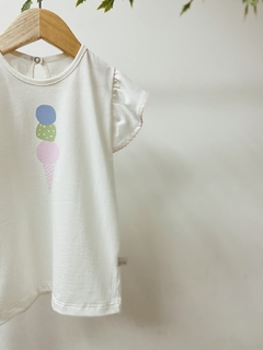 Pronta entrega - Blusa babado off SORVETE bordado picueta rosa claro botão pérola casquinha rosa claro na internet