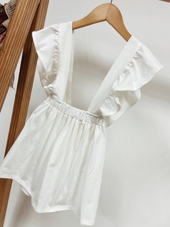 Pronta Entrega - Salopete alça babado liso off