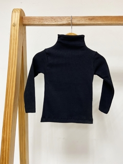 Pronta entrega - Blusa gola alta kids canelado Preto - comprar online