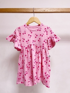 Pronta entrega - Vestido Mullet manga curta com babado cherry - comprar online