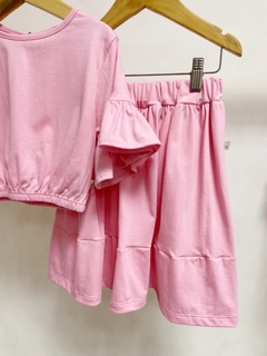 Pronta entrega - conjunto cropped + Saia midi kids babado tutti-frutti - comprar online