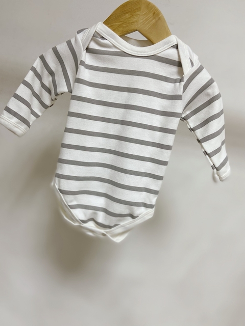 Pronta entrega - Body manga longa listra cinza pedra