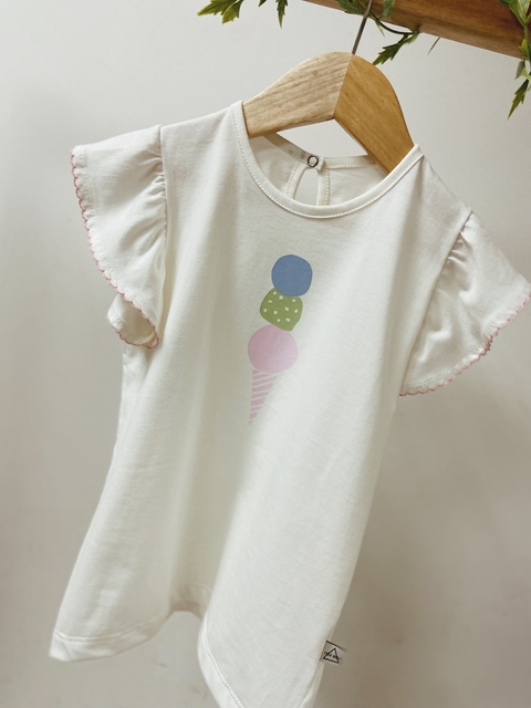 Pronta entrega - Blusa babado off SORVETE bordado picueta rosa claro botão pérola casquinha rosa claro