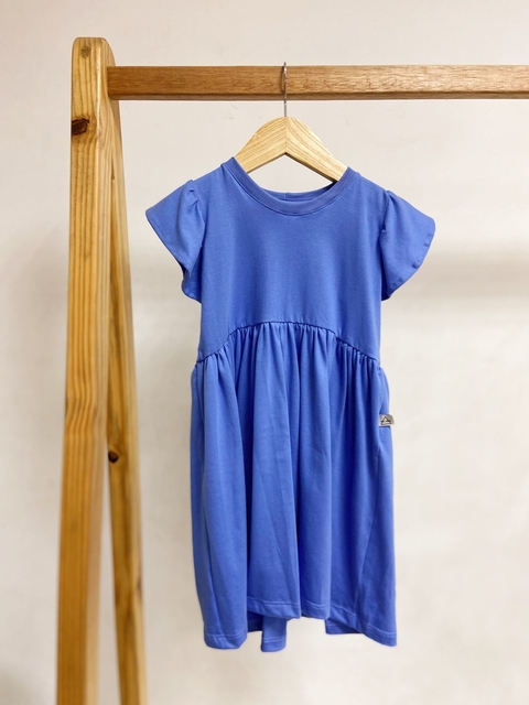 Pronta entrega - Vestido Mullet kids manga babado blue
