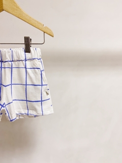 Pronta entrega - shorts bolso lateral blue grid - You Boy Kids