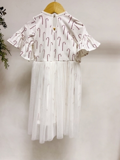 Pronta entrega - Vestido Mullet manga curta com babado saia tule bengalinhas marsala botão pérola - You Boy Kids