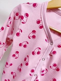 Pronta entrega - cardigan baby canelado cherry