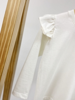 Imagem do PRONTA ENTREGA - Blusa manga longa com babado liso basics OFF