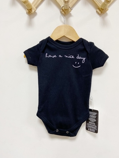 pronta entrega - Body manga curta preto HAVE I NICE DAY na internet