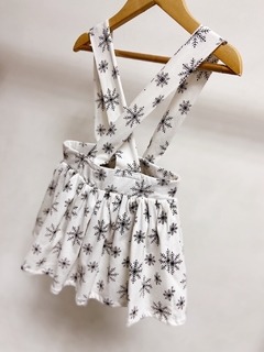 Imagem do Pronta entrega - Salopete alça kids off flocos de neve preto