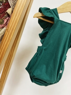 pronta entrega - Romper baby babado liso verde - loja online