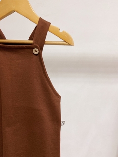 Pronta entrega - jardineira kids longa botões madeira moletinho na internet