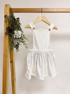 Pronta entrega - Salopete frente botões em madeira off