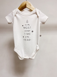 Pronta entrega - Body manga curta off it’s the most wonderful time off the year em preto na internet