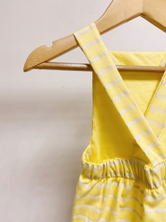 Pronta entrega - Romper baby com botões yellow stripes - loja online