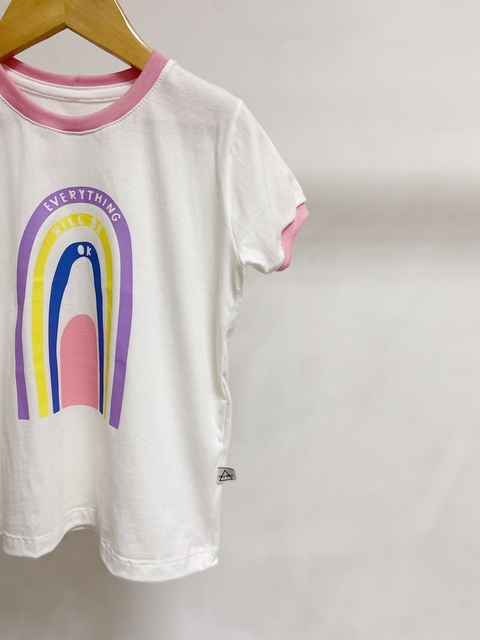 Pronta entrega - Camiseta kids manga curta off rainbow friso tutti-frutti