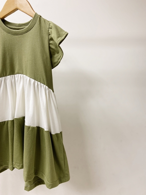 Pronta entrega - Vestido Mullet manga babado two colors