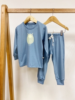 Pronta Entrega - Pijaminha longo denim brilha no escuro