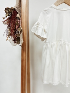 Imagem do Pronta Entrega - Vestido Mullet kids manga curta com babado liso basics off