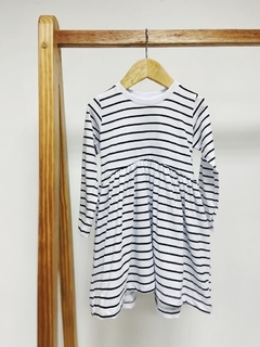 Pronta entrega - Vestido Mullet manga longa Estampado listras - comprar online