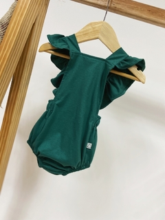 pronta entrega - Romper baby babado liso verde na internet