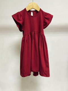 Imagem do Pronta entrega - Vestido Mullet kids manga babado Marsala