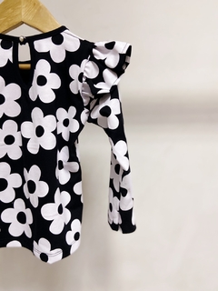 Imagem do Pronta entrega - blusa manga longa babado flowers