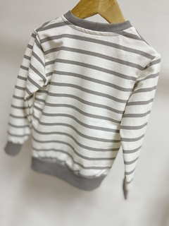 Pronta entrega - Casaco moletinho kids listra cinza pedra - loja online