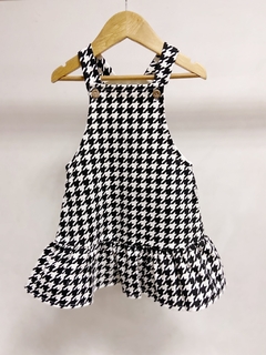 Pronta entrega - Salopete com babado kids xadrez