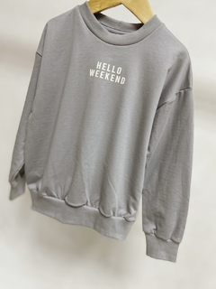 Pronta entrega - Casaco kids cinza pedra hello weekend moletinho - comprar online