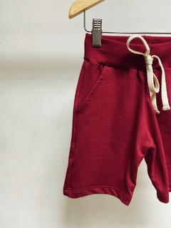 Imagem do Pronta entrega - Bermuda jogger moletinho Marsala