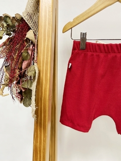 Pronta entrega - Bermuda saruel Kids com botões canelado Vermelho na internet