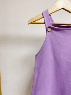 Pronta entrega - Jardineira curta kids block lisa lilac - loja online