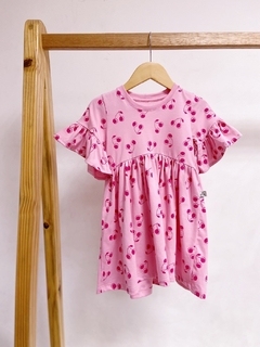 Pronta entrega - Vestido Mullet manga curta com babado cherry na internet