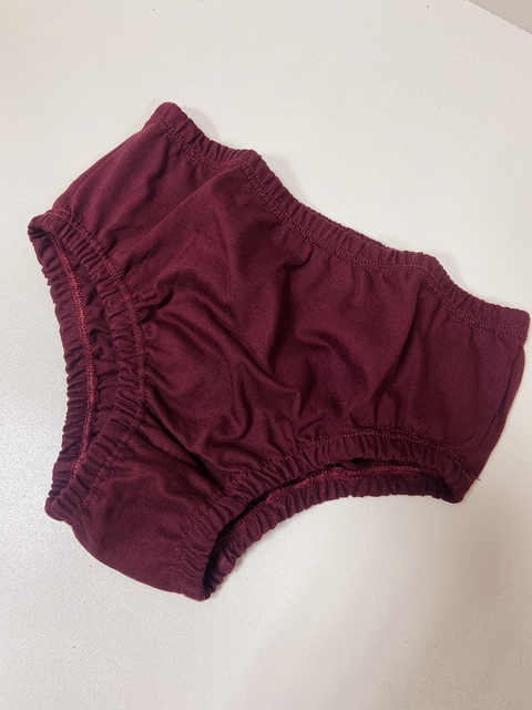 Pronta entrega - Calcinha kids liso basics vinho