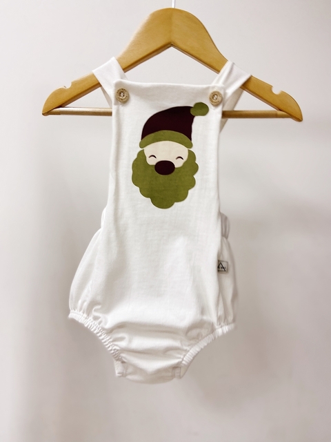 Pronta entrega - Romper baby botões madeira natural off NOEL