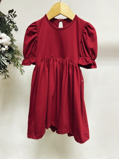 Pronta entrega - Vestido Mullet kids manga princesa Marsala