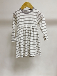 Pronta entrega - Vestido Mullet manga longa listra cinza pedra na internet