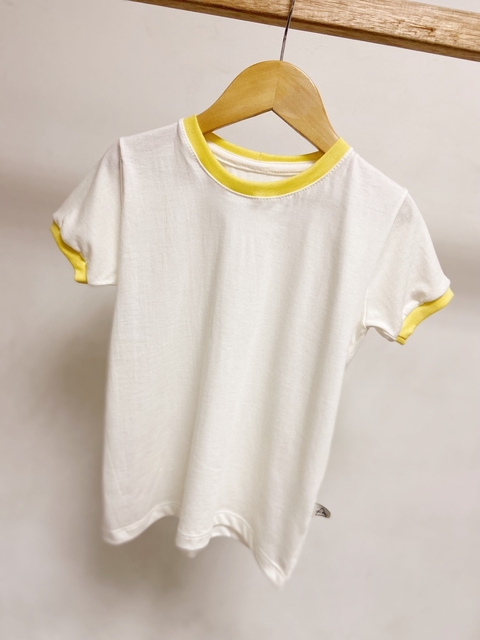 Pronta entrega - Camiseta kids manga curta off friso yellow