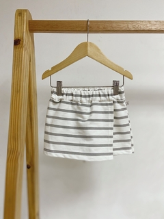 Pronta entrega - Shorts saia moletinho listra cinza pedra na internet