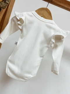 Pronta entrega - Body manga longa com babado off LOVE YOU MORE. - loja online