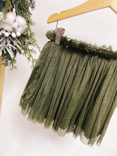 Pronta entrega - saia tule verde cactus