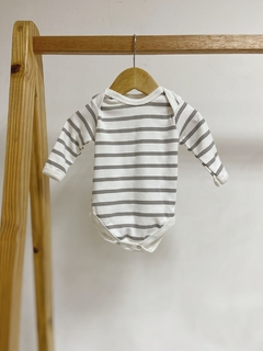 Pronta entrega - Body manga longa listra cinza pedra na internet