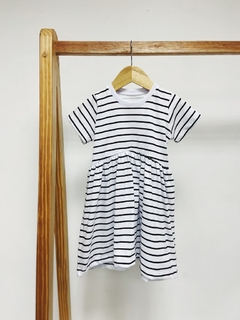 Pronta entrega - Vestido Mullet manga curta estampado listras