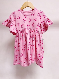 Pronta entrega - Vestido Mullet manga curta com babado cherry - You Boy Kids